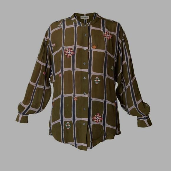 V DE VINSTER DELHI SHIRT KHAKI button down shirt - Picture 5 of 5